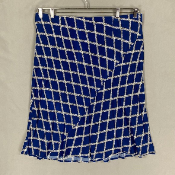 Ava & Viv Skirt Womens Plus 2x Blue Satin Midi A Line Elastic Waist Lightweight - Picture 1 of 11